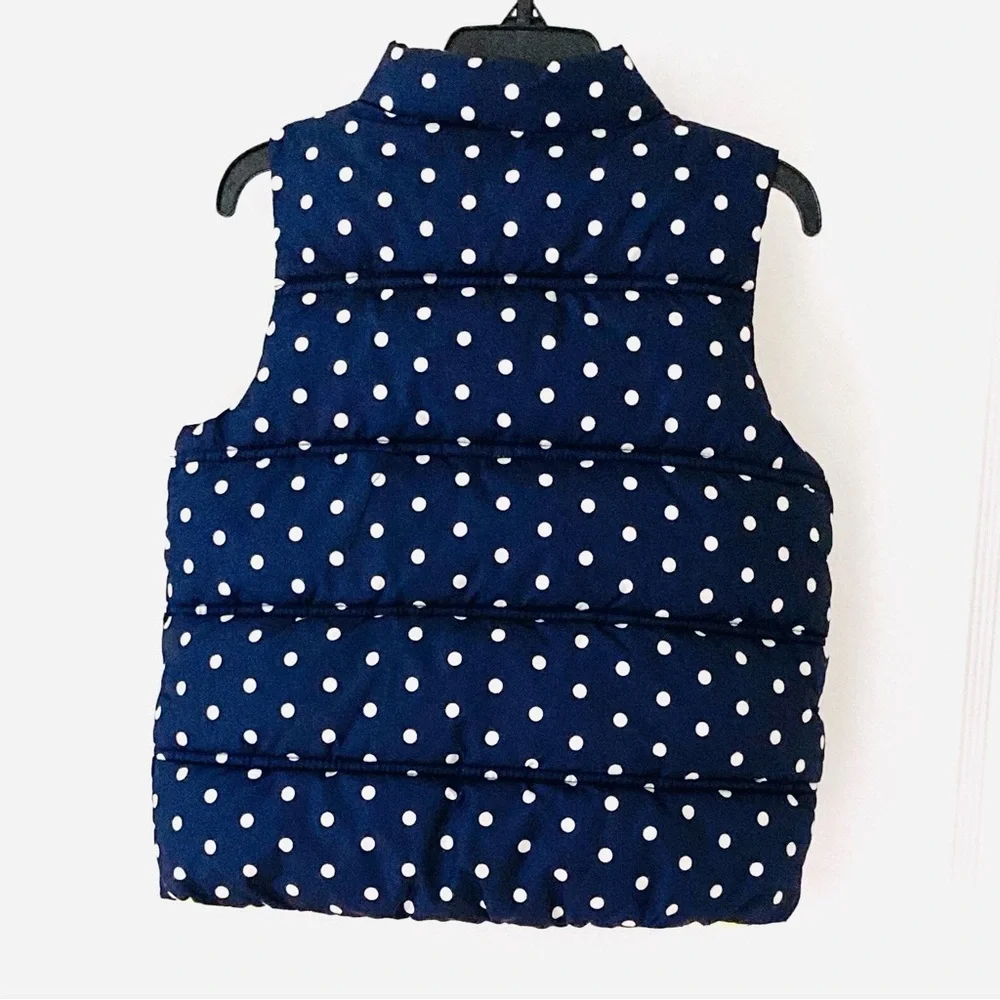 GAP Toddler Vest with Navy and White Polka Dots